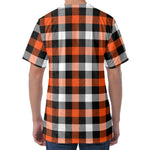 Halloween Buffalo Plaid Pattern Print Men's Velvet T-Shirt