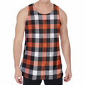 Halloween Buffalo Plaid Pattern Print Men's Velvet Tank Top