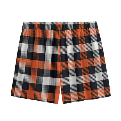 Halloween Buffalo Plaid Pattern Print Mesh Shorts