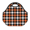 Halloween Buffalo Plaid Pattern Print Neoprene Lunch Bag