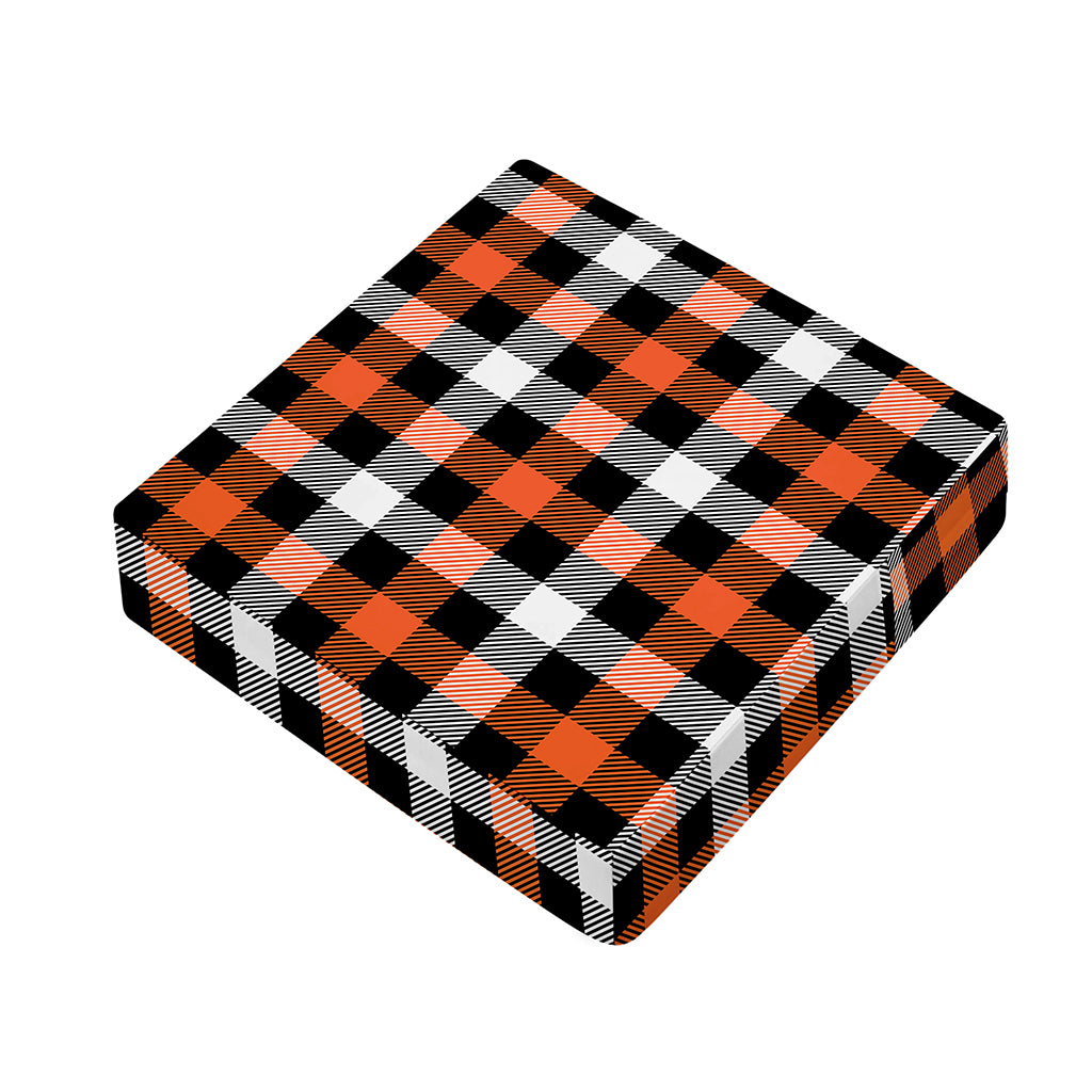 Halloween Buffalo Plaid Pattern Print Outdoor Seat Cushion Cover