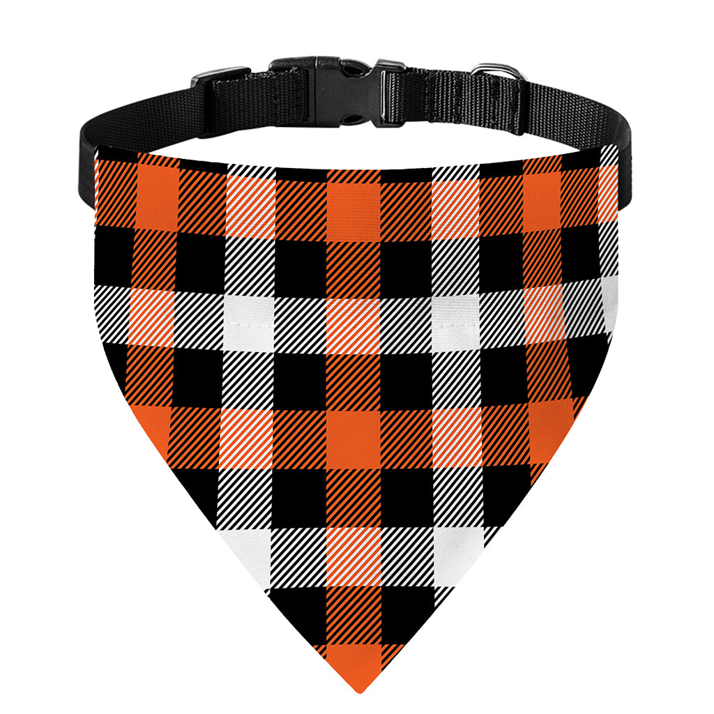 Halloween Buffalo Plaid Pattern Print Over The Collar Dog Bandana