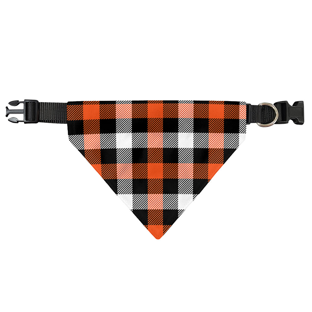 Halloween Buffalo Plaid Pattern Print Over The Collar Dog Bandana