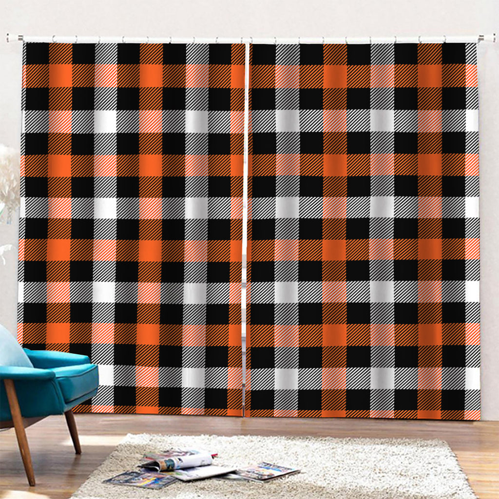 Halloween Buffalo Plaid Pattern Print Pencil Pleat Curtains