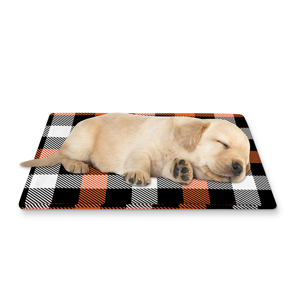 Halloween Buffalo Plaid Pattern Print Pet Cooling Mat Cover