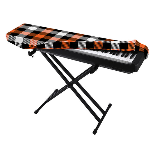 Halloween Buffalo Plaid Pattern Print Piano Keyboard Cover