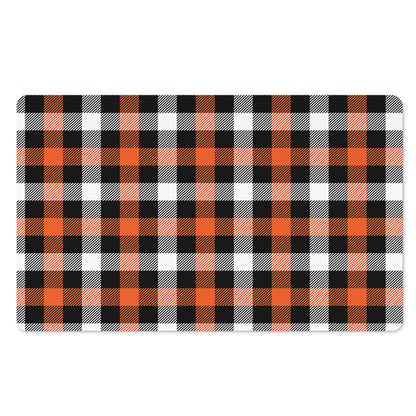 Halloween Buffalo Plaid Pattern Print Polyester Doormat