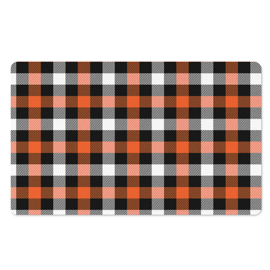 Halloween Buffalo Plaid Pattern Print Polyester Doormat