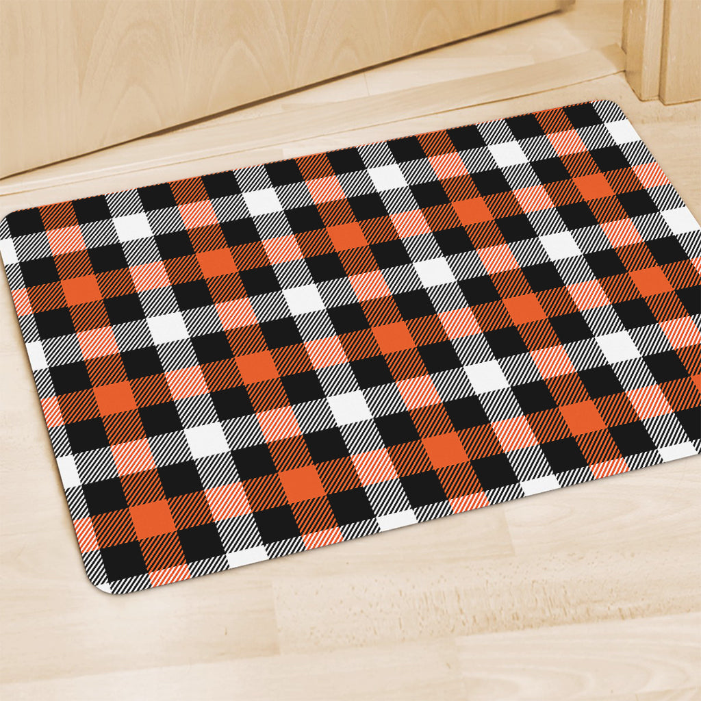 Halloween Buffalo Plaid Pattern Print Polyester Doormat