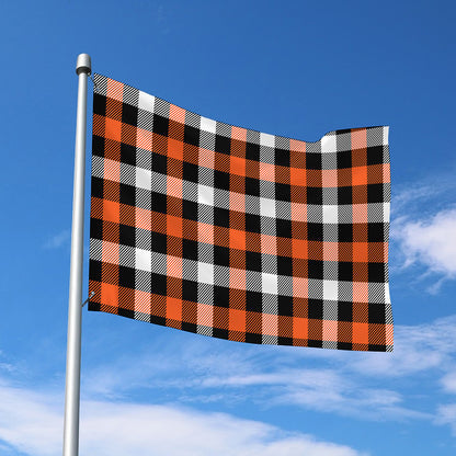 Halloween Buffalo Plaid Pattern Print Polyester Flag