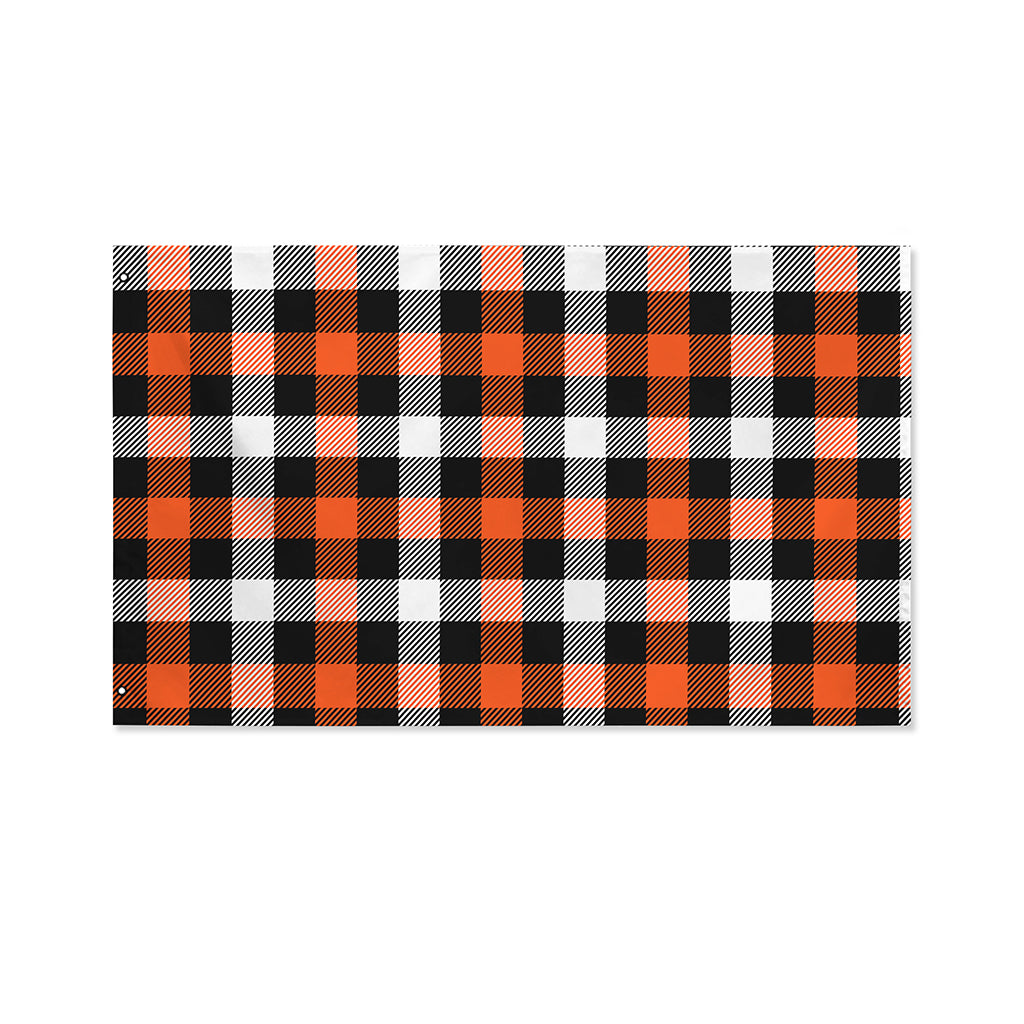 Halloween Buffalo Plaid Pattern Print Polyester Flag