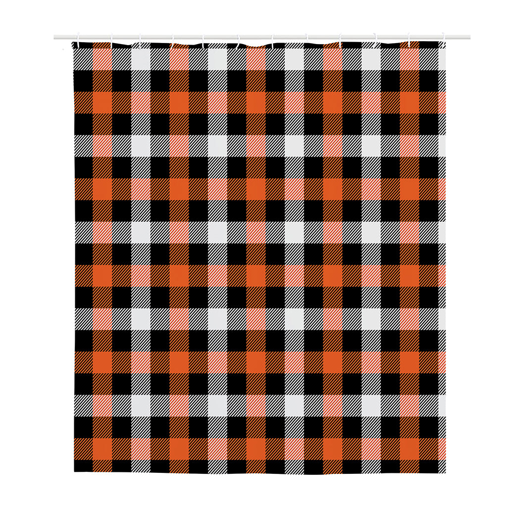 Halloween Buffalo Plaid Pattern Print Polyester Shower Curtain