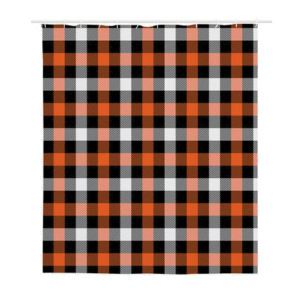 Halloween Buffalo Plaid Pattern Print Polyester Shower Curtain