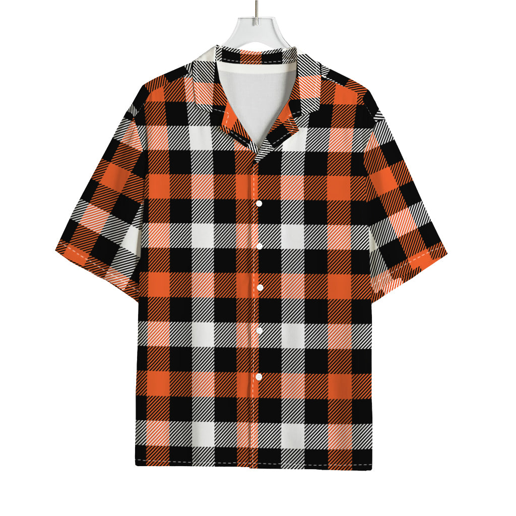 Halloween Buffalo Plaid Pattern Print Rayon Hawaiian Shirt