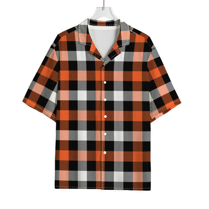 Halloween Buffalo Plaid Pattern Print Rayon Hawaiian Shirt