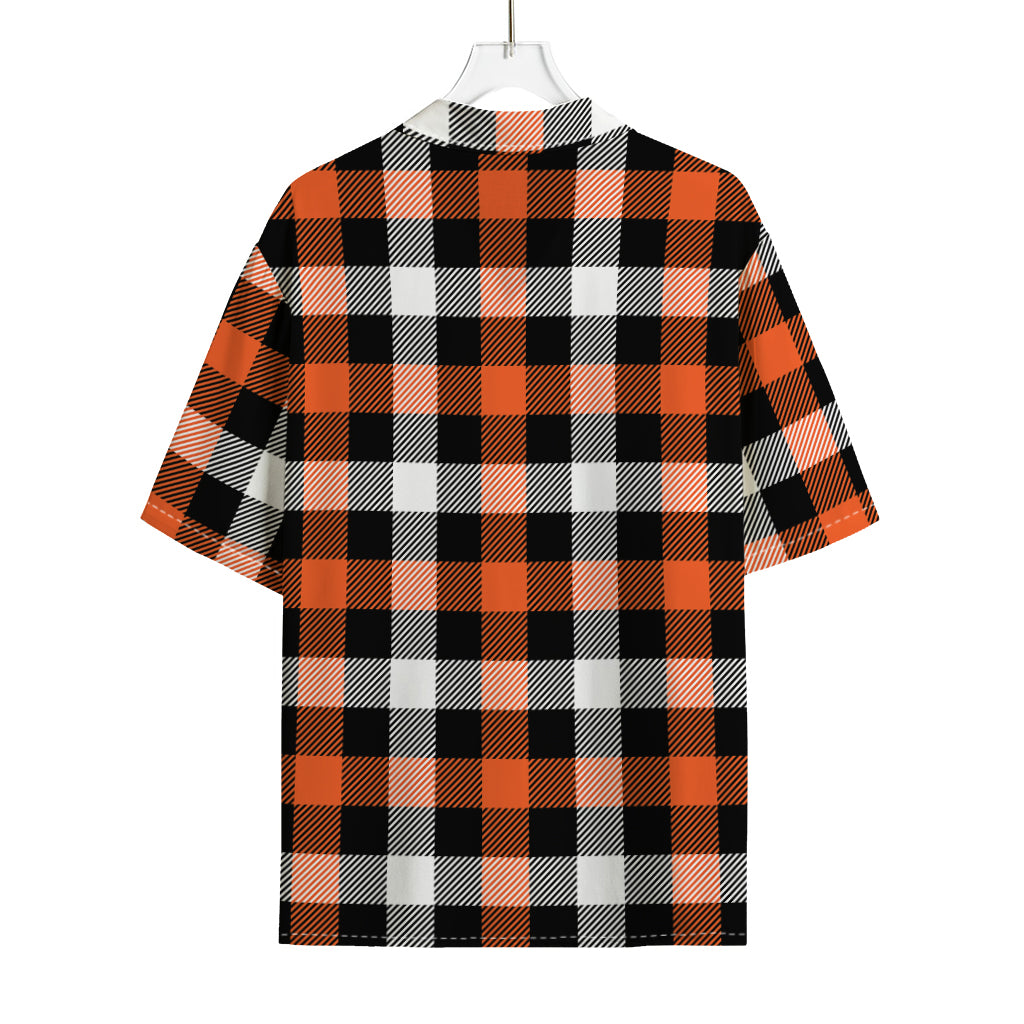 Halloween Buffalo Plaid Pattern Print Rayon Hawaiian Shirt