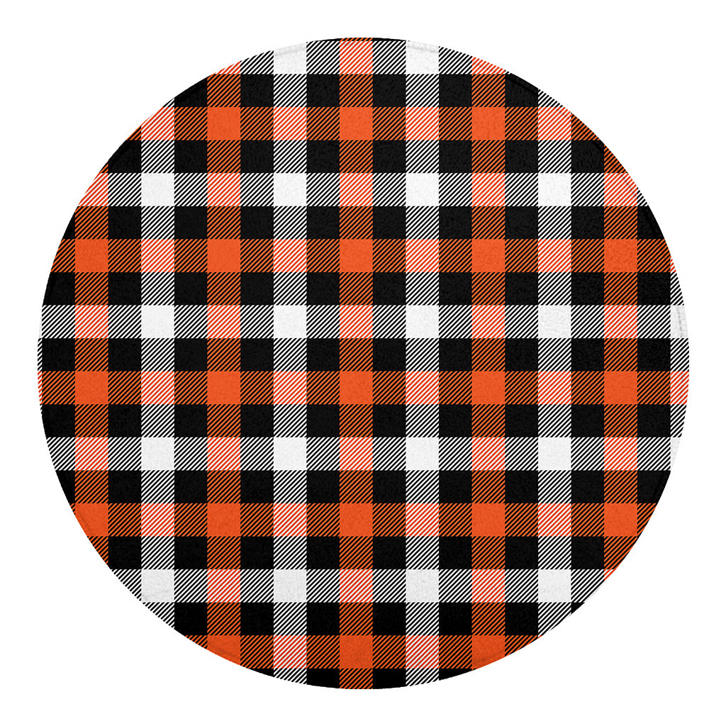 Halloween Buffalo Plaid Pattern Print Round Blanket