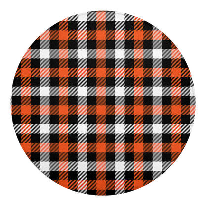 Halloween Buffalo Plaid Pattern Print Round Blanket