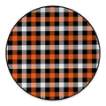 Halloween Buffalo Plaid Pattern Print Round Floor Mat