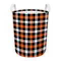 Halloween Buffalo Plaid Pattern Print Round Laundry Basket