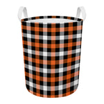 Halloween Buffalo Plaid Pattern Print Round Laundry Basket
