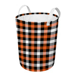 Halloween Buffalo Plaid Pattern Print Round Laundry Basket