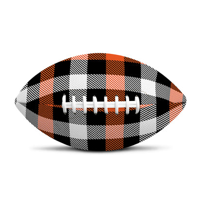 Halloween Buffalo Plaid Pattern Print Rugby Ball