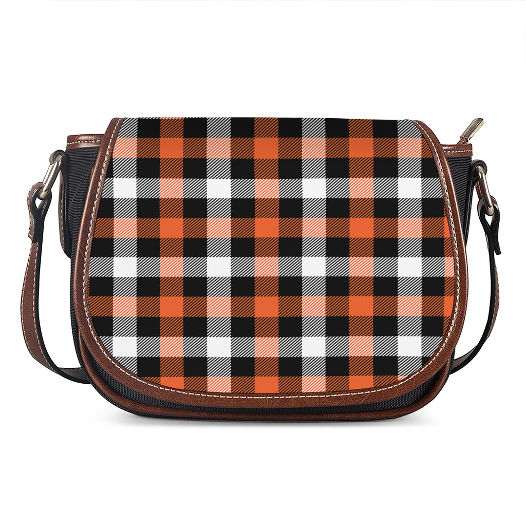 Halloween Buffalo Plaid Pattern Print Saddle Bag