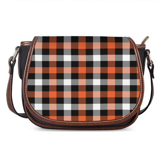 Halloween Buffalo Plaid Pattern Print Saddle Bag
