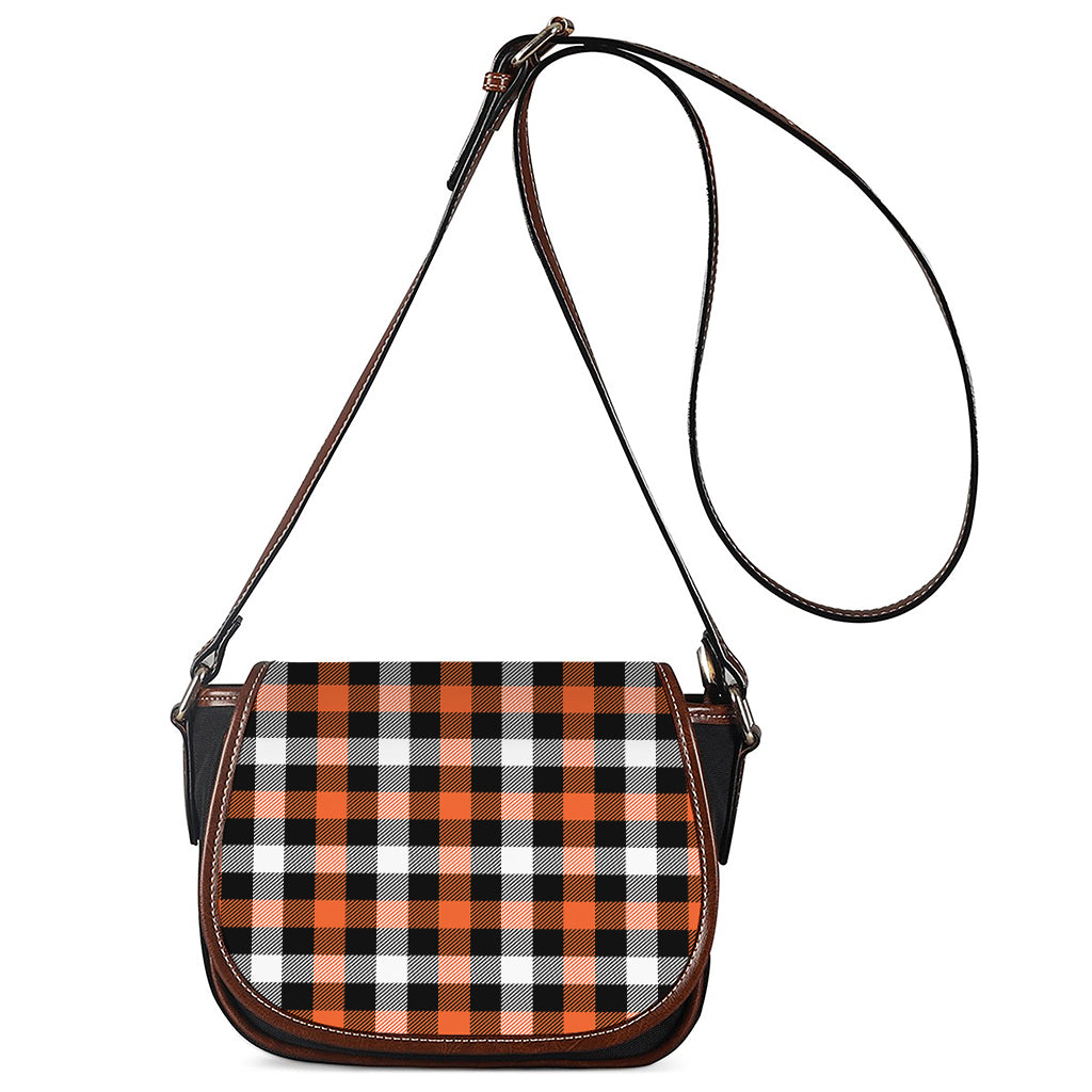 Halloween Buffalo Plaid Pattern Print Saddle Bag