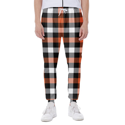 Halloween Buffalo Plaid Pattern Print Scuba Joggers