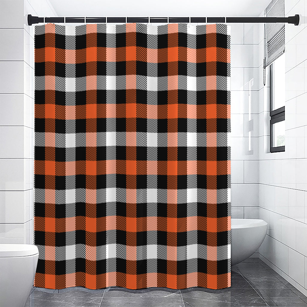 Halloween Buffalo Plaid Pattern Print Shower Curtain