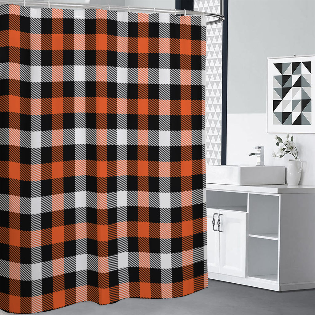 Halloween Buffalo Plaid Pattern Print Shower Curtain