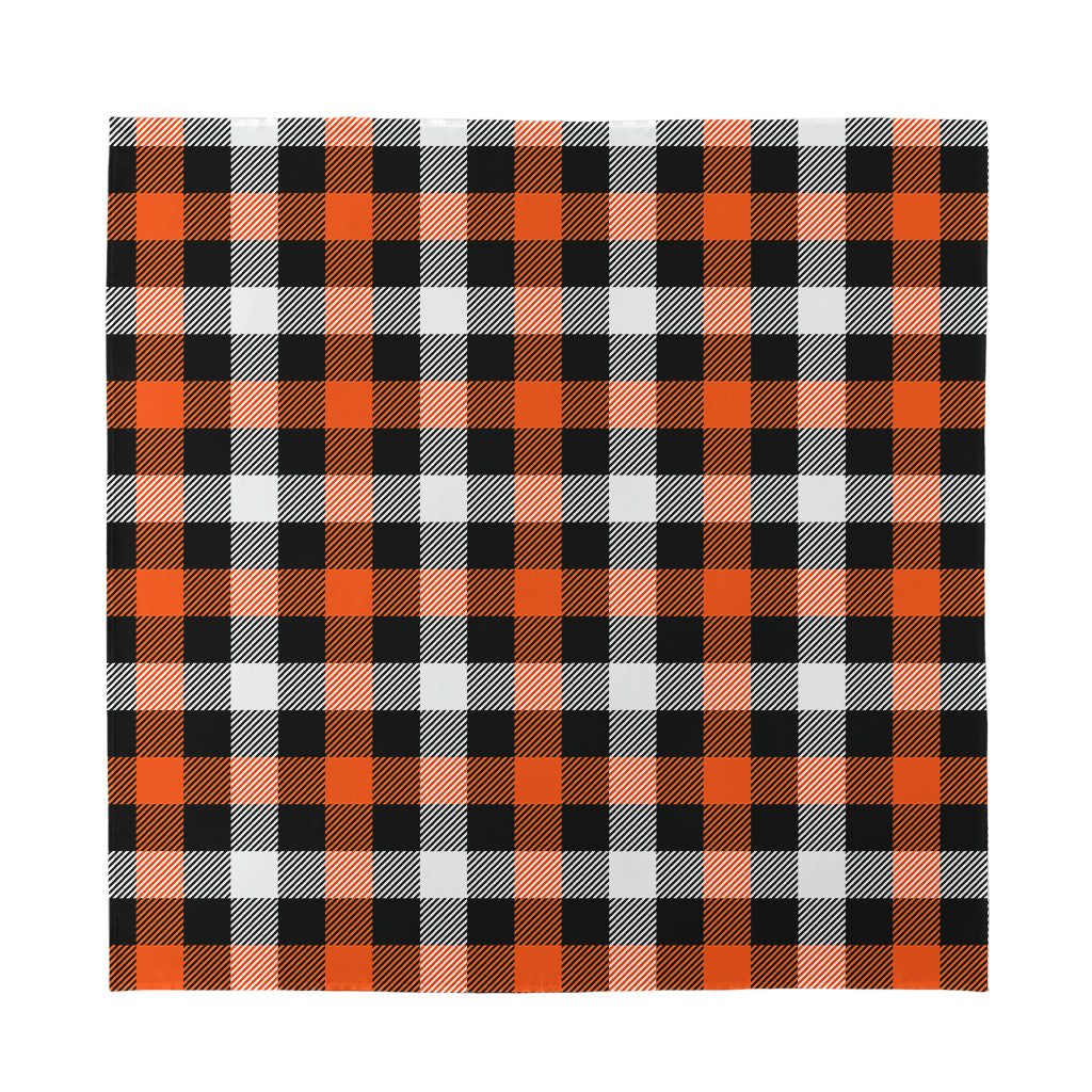 Halloween Buffalo Plaid Pattern Print Silk Bandana