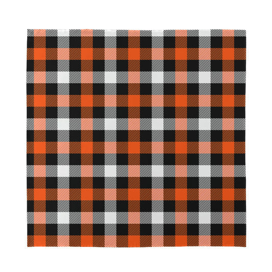 Halloween Buffalo Plaid Pattern Print Silk Bandana