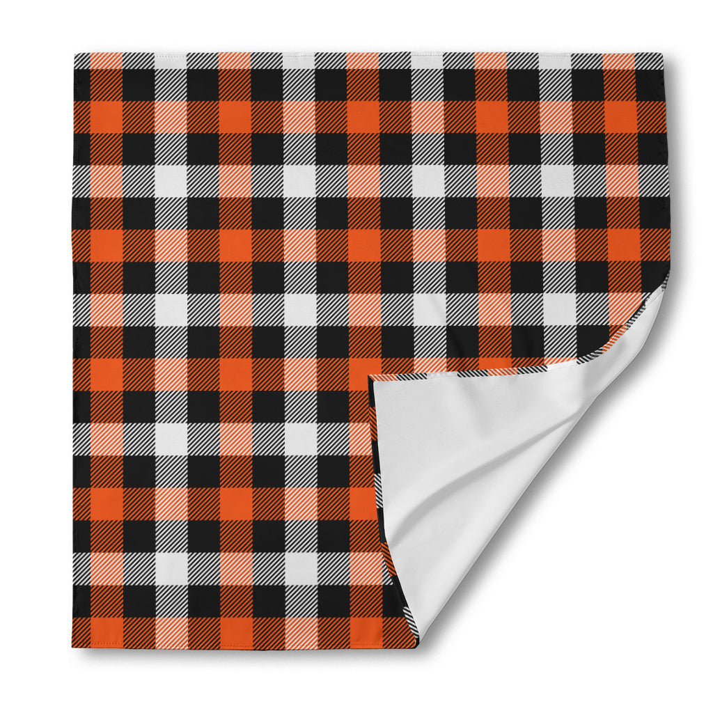 Halloween Buffalo Plaid Pattern Print Silk Bandana