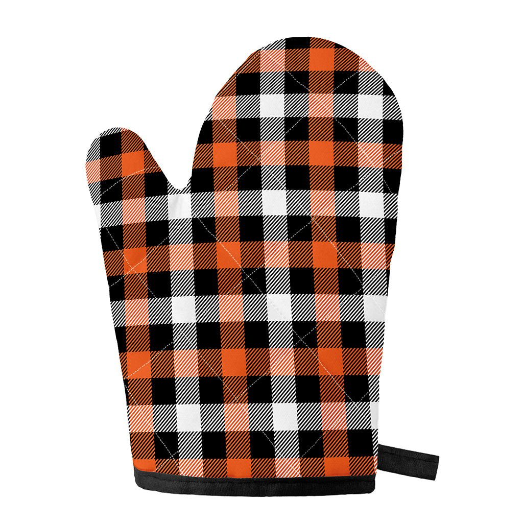 Halloween Buffalo Plaid Pattern Print Single Oven Mitt
