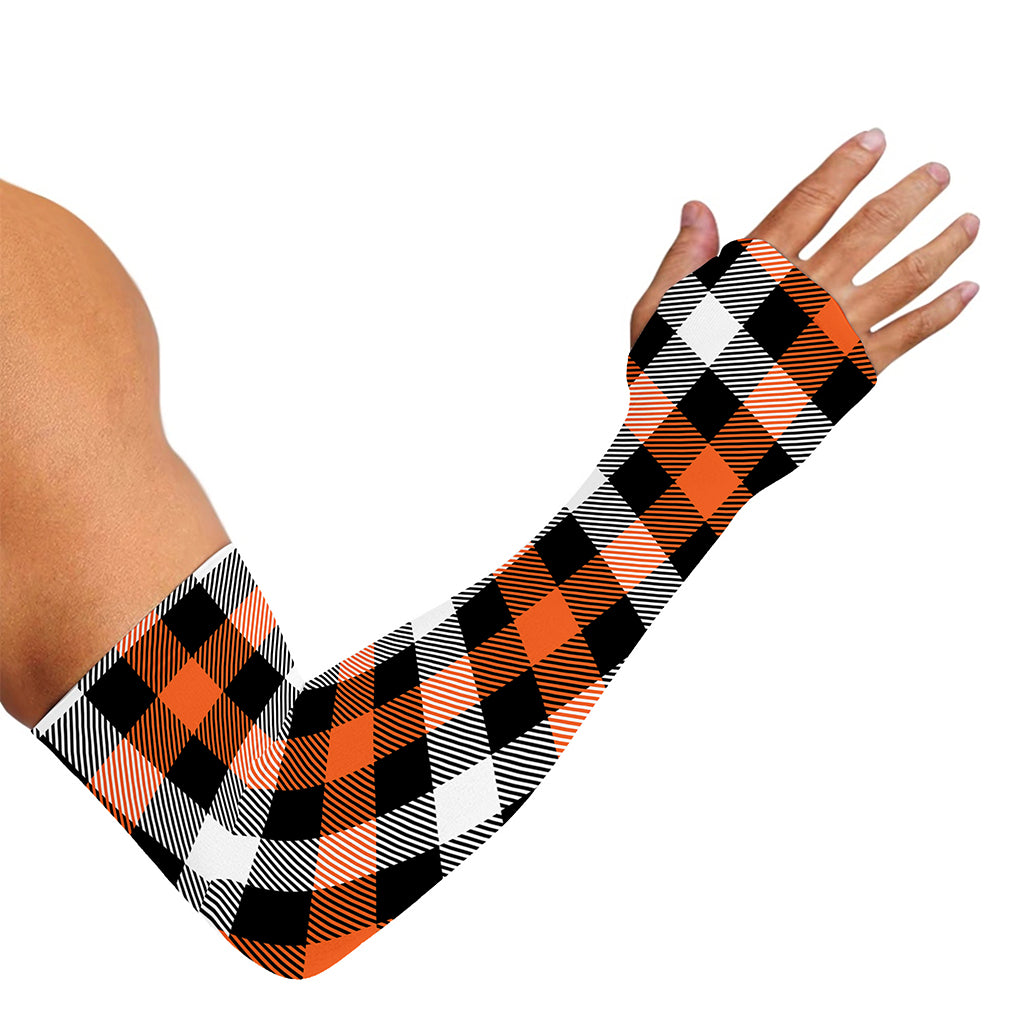 Halloween Buffalo Plaid Pattern Print Sun Protection Arm Sleeves