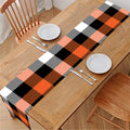 Halloween Buffalo Plaid Pattern Print Table Runner