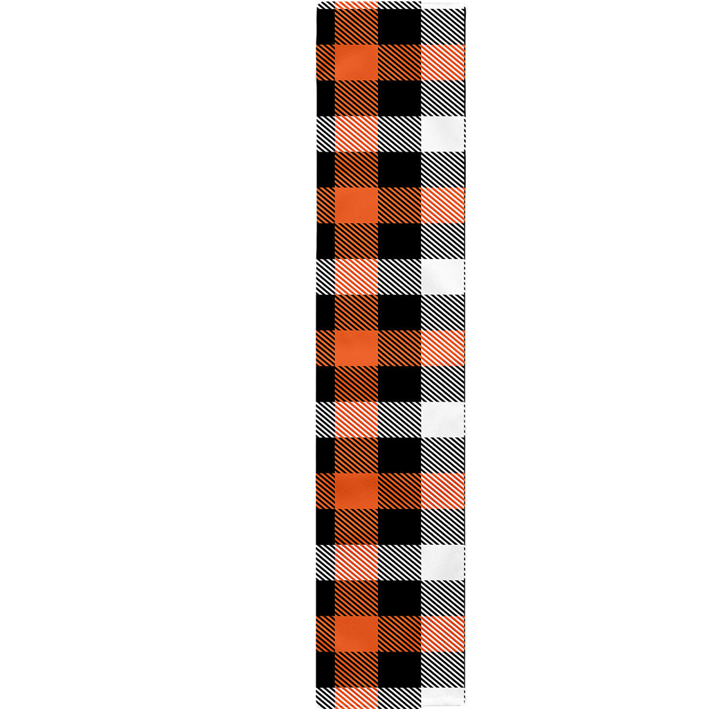 Halloween Buffalo Plaid Pattern Print Table Runner