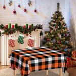 Halloween Buffalo Plaid Pattern Print Tablecloth
