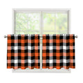 Halloween Buffalo Plaid Pattern Print Tier Curtains