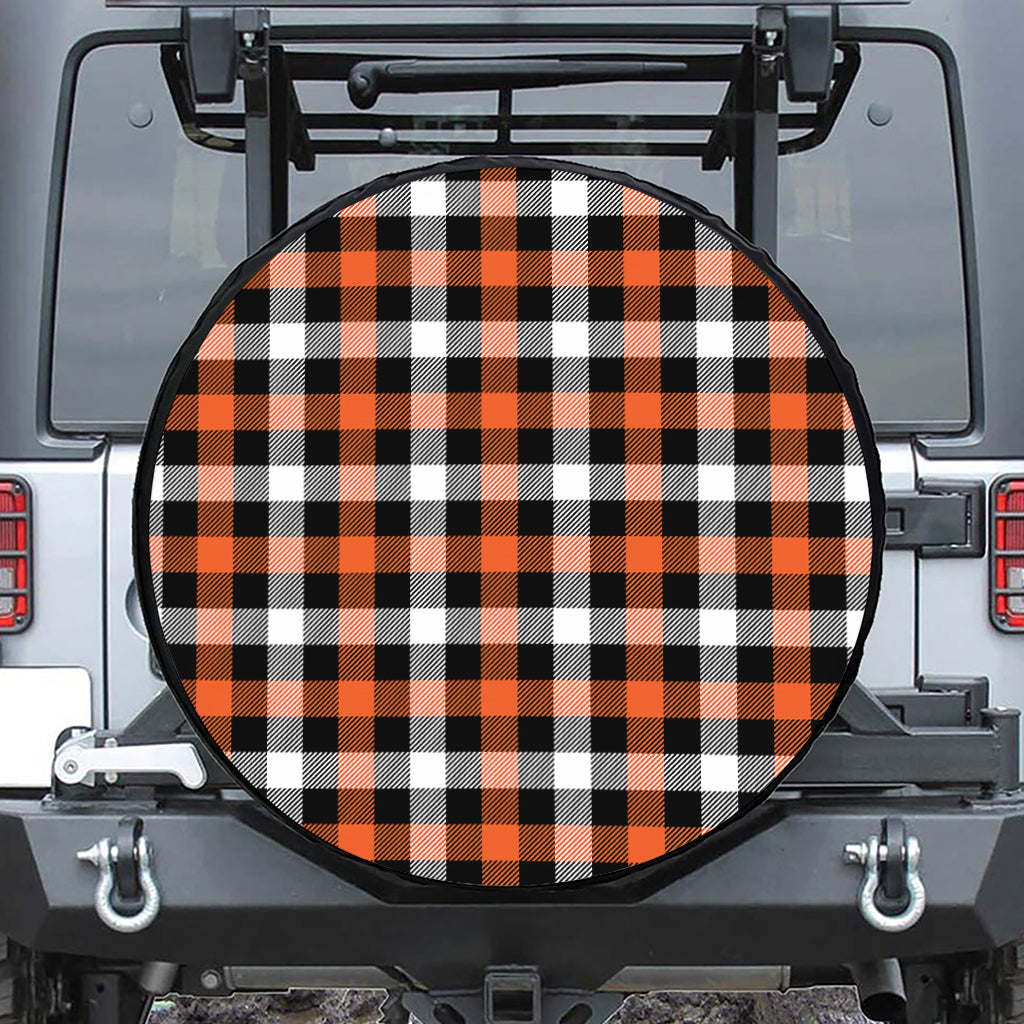 Halloween Buffalo Plaid Pattern Print Tire Cover