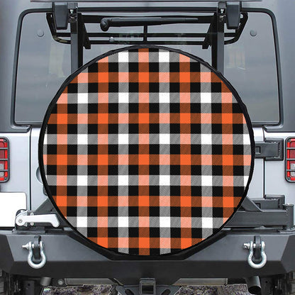Halloween Buffalo Plaid Pattern Print Tire Cover