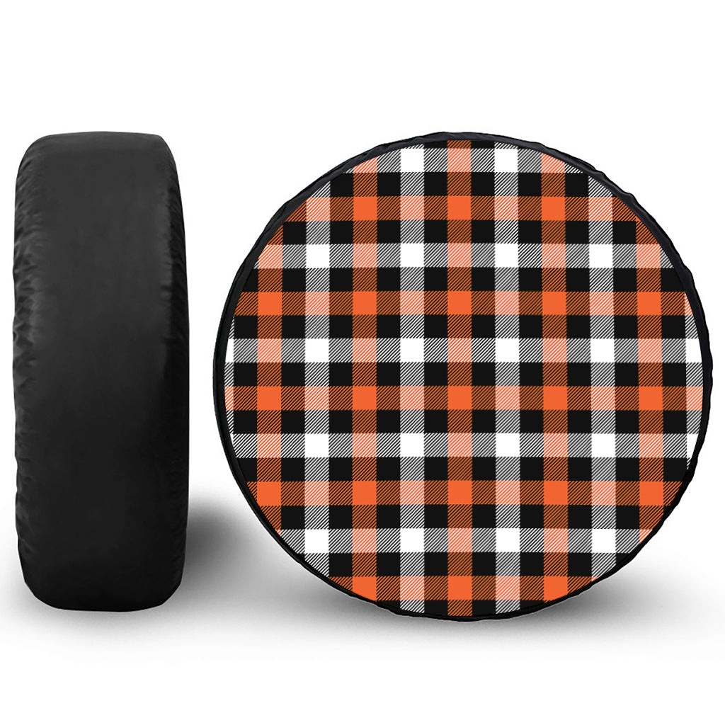 Halloween Buffalo Plaid Pattern Print Tire Cover