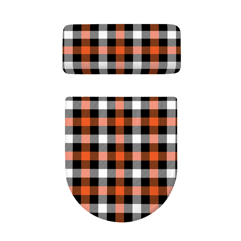 Halloween Buffalo Plaid Pattern Print Toilet Lid And Tank Cover Set