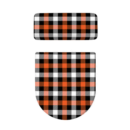 Halloween Buffalo Plaid Pattern Print Toilet Lid And Tank Cover Set