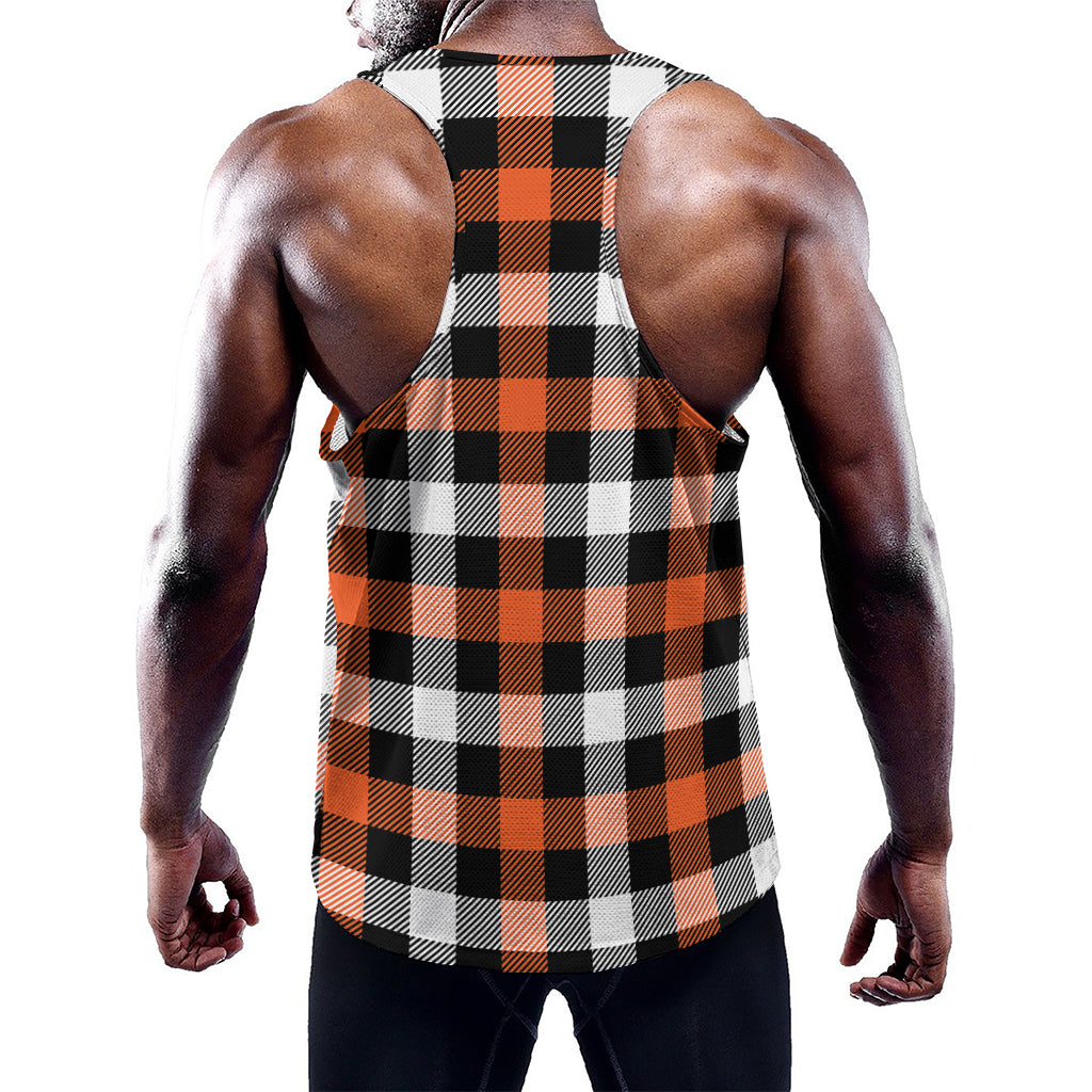 Halloween Buffalo Plaid Pattern Print Training Tank Top