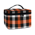 Halloween Buffalo Plaid Pattern Print Travel Makeup Bag