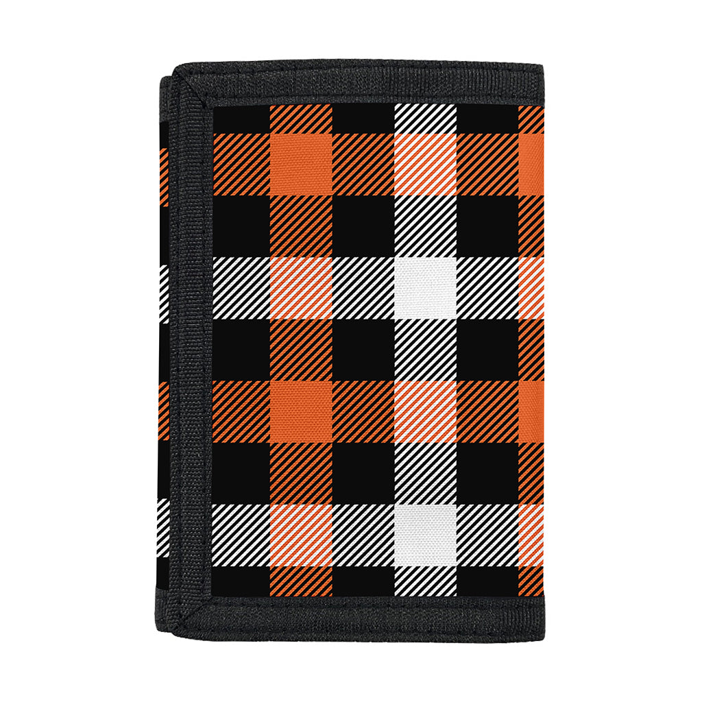 Halloween Buffalo Plaid Pattern Print Trifold Wallet